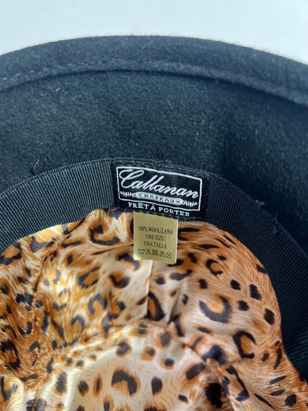 Vintage Callanan Chapeaux Pret A Porter Wool Hat Leopard Bow Zipper - Picture 7 of 13